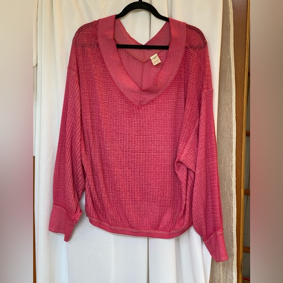 Free People We The Free Southside Thermal Top Pink - Picture 3 of 7